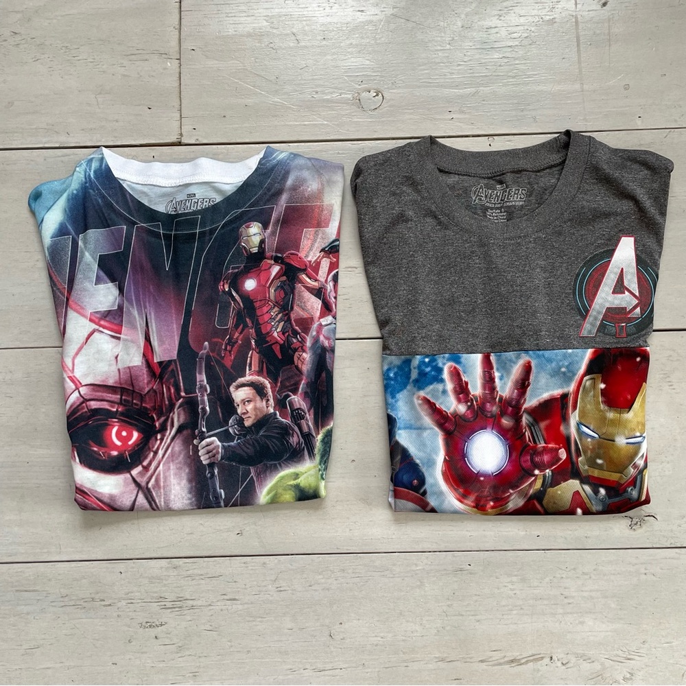 Marvel Avengers Age of Ultron Lot of 2 Official Licensed Graphic T-Shirts Size S